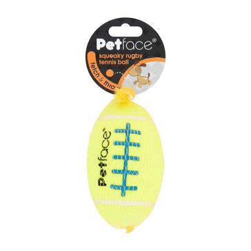 GREEN Petface Squeaky Rugby Tennis Ball