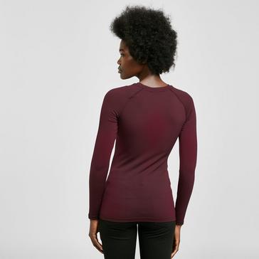Red Odlo Womens Performance Warm Long Sleeve Crew Neck Baselayer