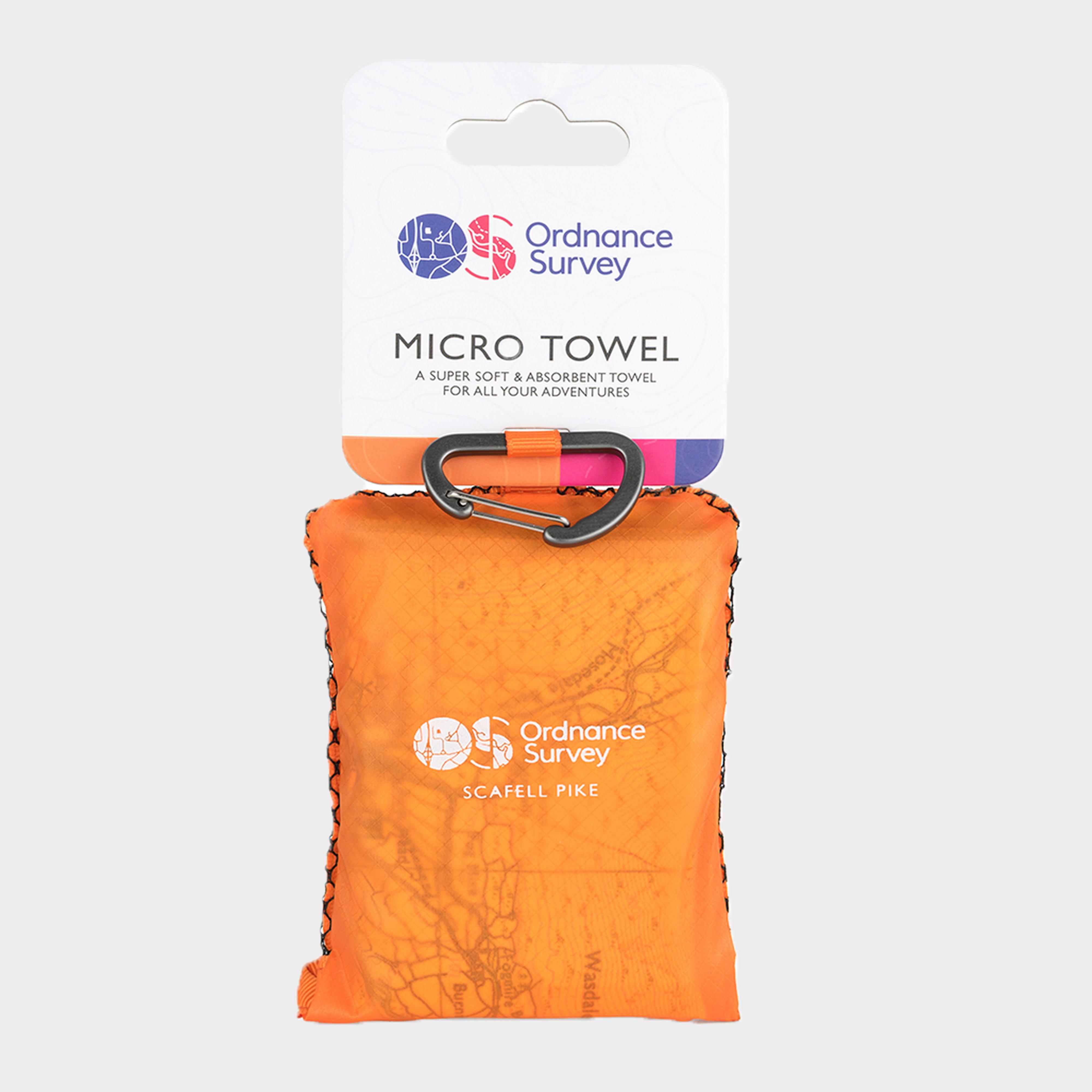 Image of Ordnance Survey Lake District Micro Towel - Orange/Cream, ORANGE/CREAM