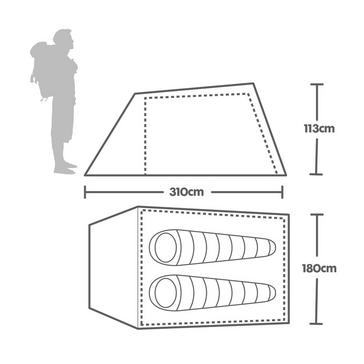 Blue Eurohike Shadow 250 Nightfall Tunnel Tent