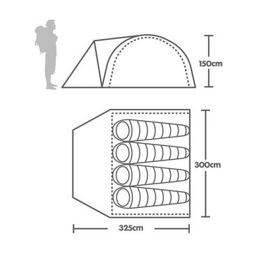 Green Eurohike Cairns 4 Deluxe Nightfall™ Tent