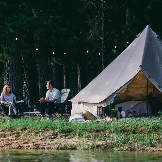 5 meter Bell Tent 5 bed set up