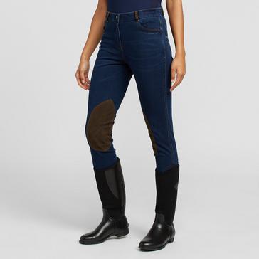 Bright Blue Dublin Women’s Shona Knee Patch Denim Breeches