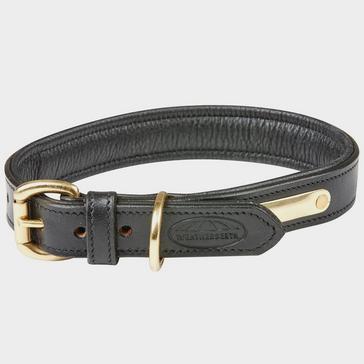 Black WeatherBeeta Padded Leather Dog collar