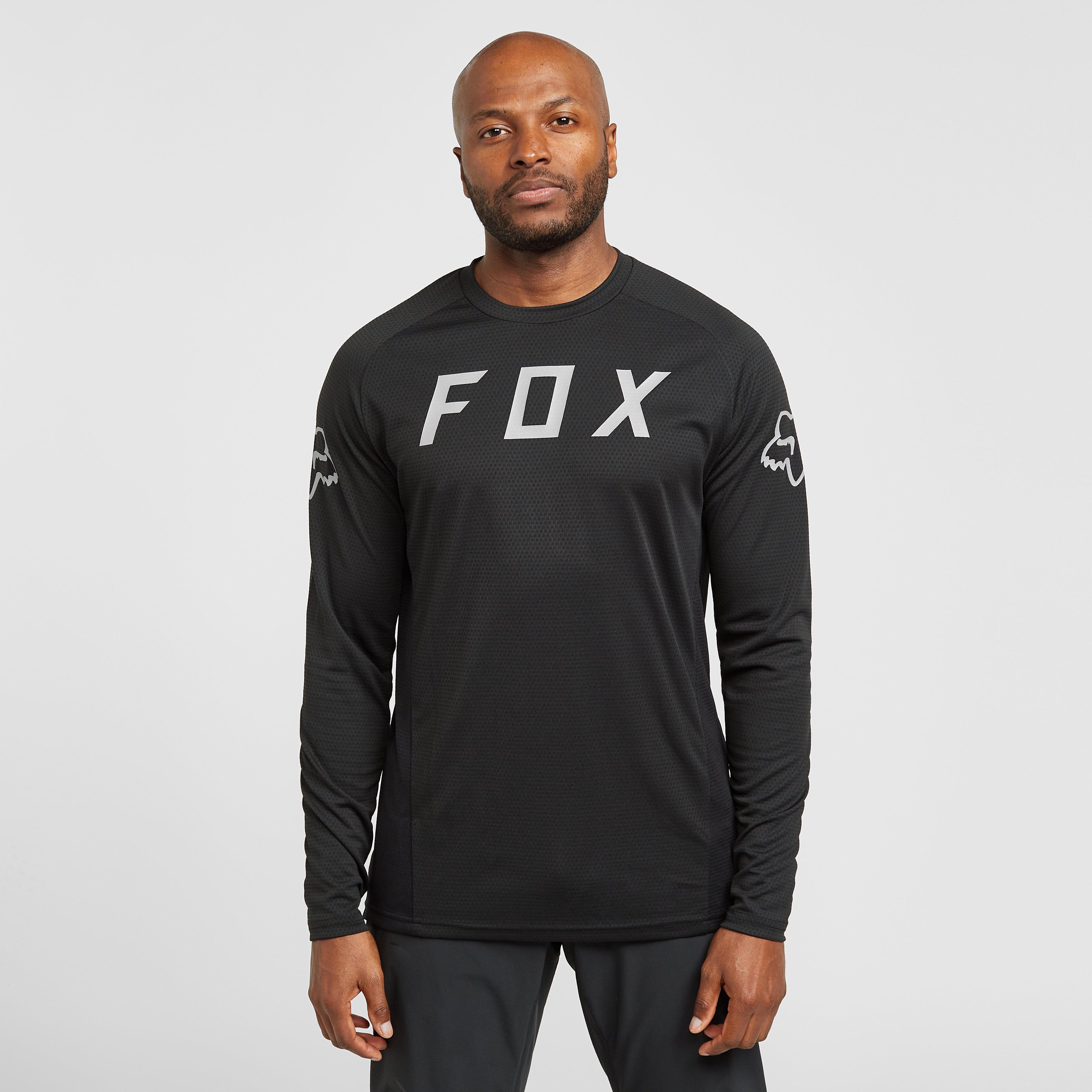 Image of Fox Cycling Men's Defend Long Sleeve Jersey - Black/Black, BLACK/BLACK