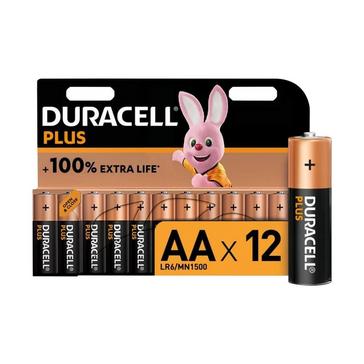 Black Duracell AA Plus 100 Batteries (12 pack)