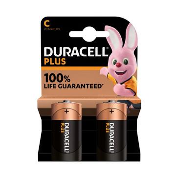 Black Duracell C Plus 100 Batteries (2 pack)