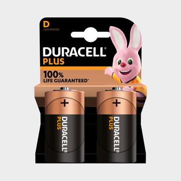 Black Duracell D Plus 100 Batteries (2 pack)