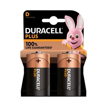 BLACK Duracell D Plus 100 Batteries (2 pack)