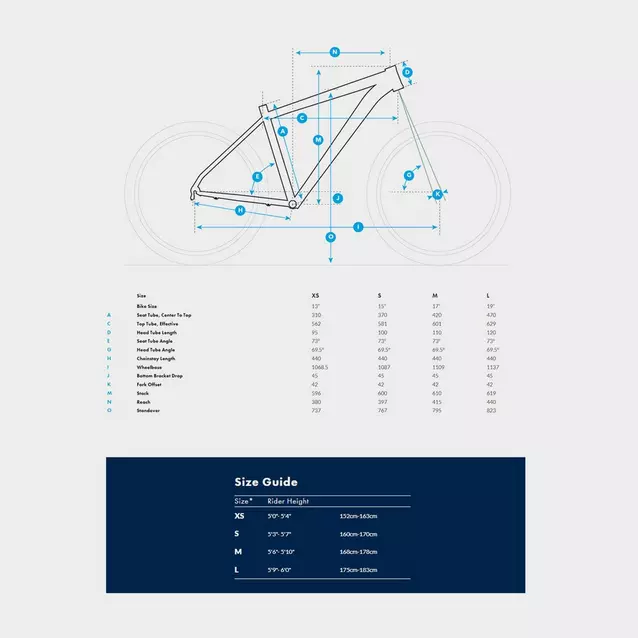 Fuji nevada discount bike size chart