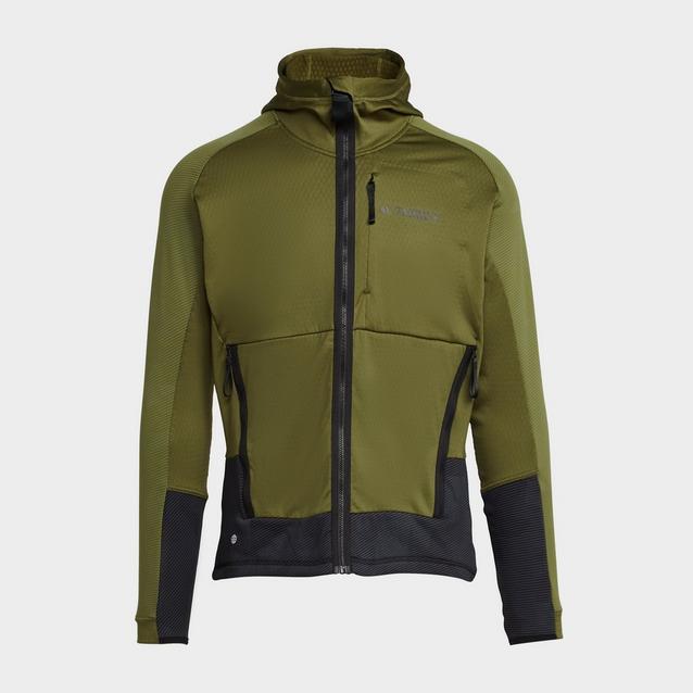 adidas Terrex Men's Tech Flooce Hooded Hiking Fleece Jacket | Blacks