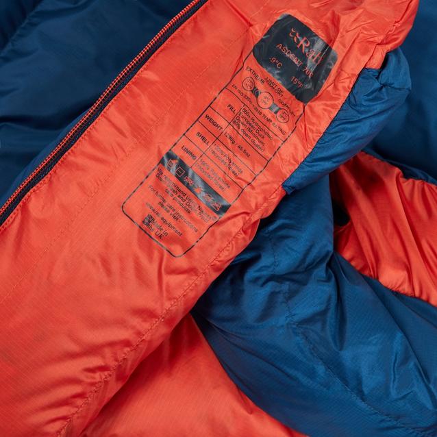 Rab Ascent 700 Hydrophobic Down Sleeping Bag (Left Zip) Blacks