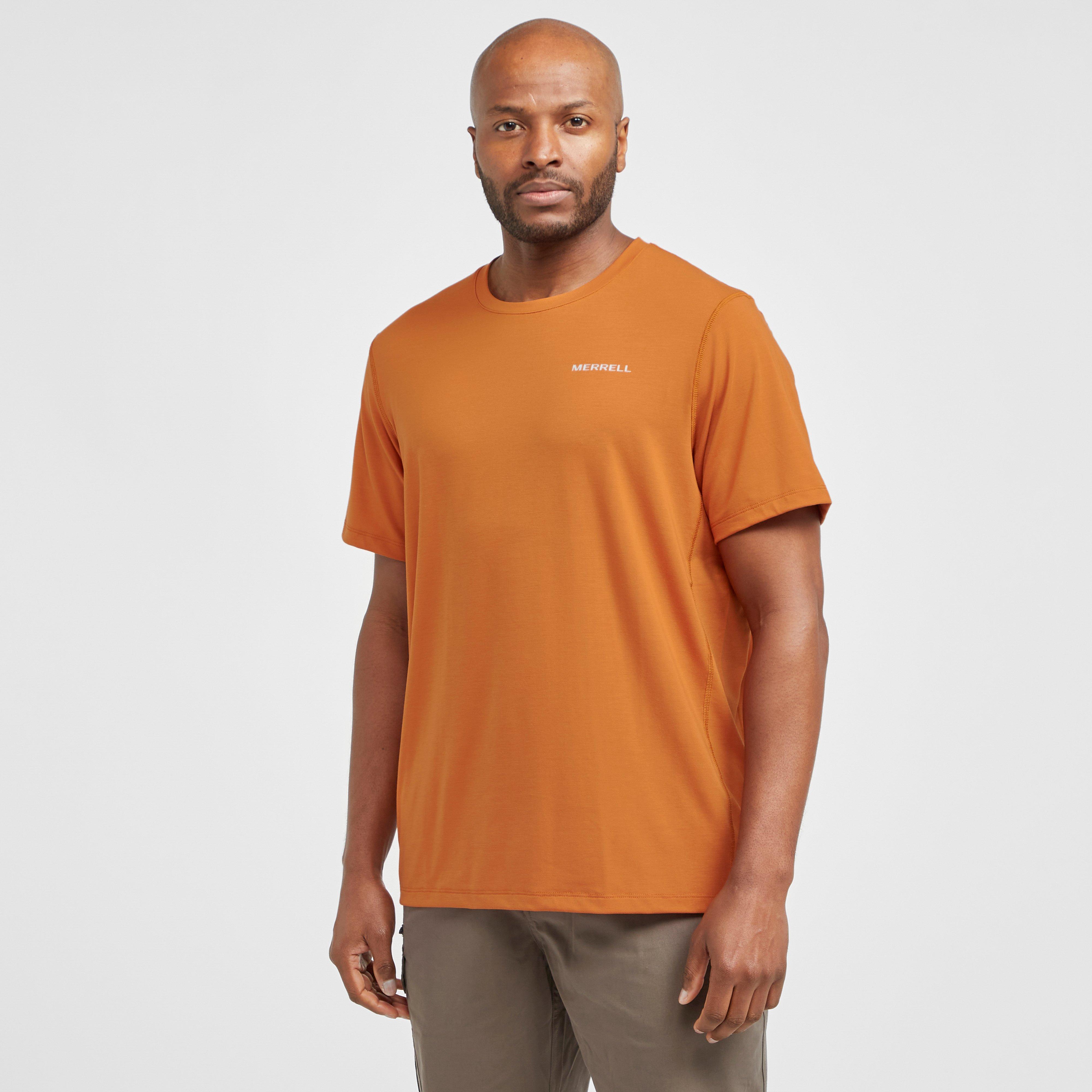 Image of Merrell Men's Tencel Short Sleeve T-Shirt - Orange/Orange, Orange/Orange