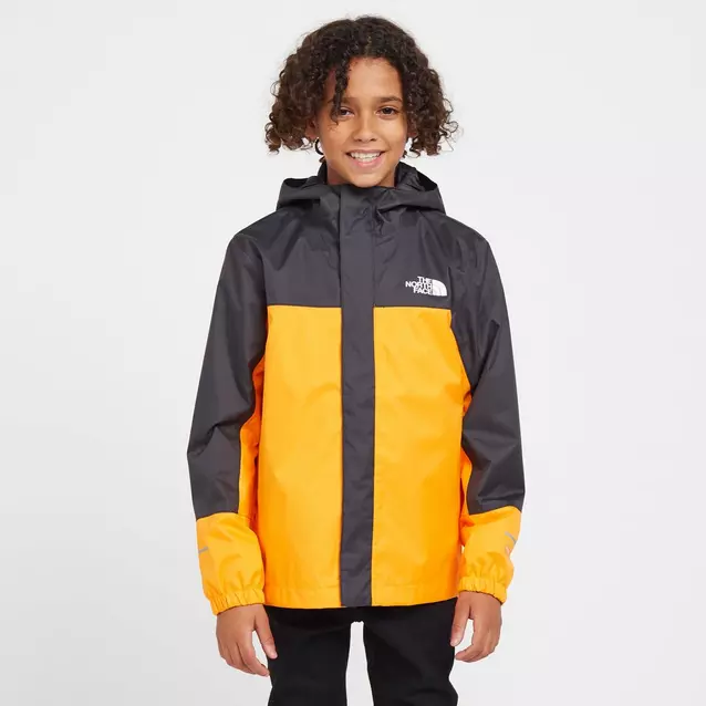 Orange north face rain jacket best sale