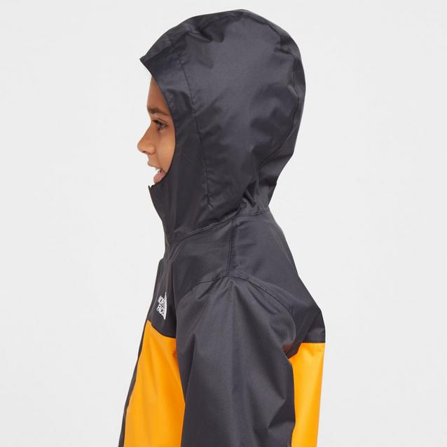 orange north face rain jacket