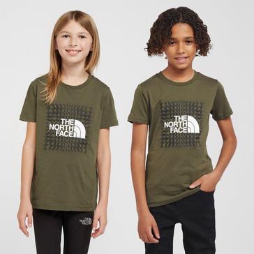 Green The North Face Teen Box Short Sleeve T-Shirt