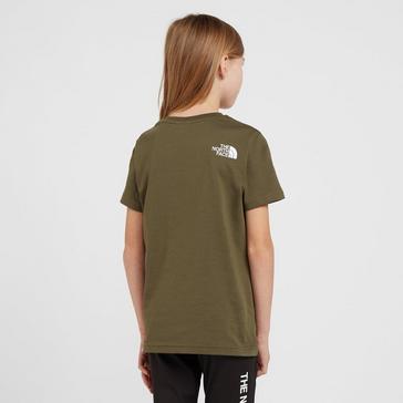 Green The North Face Teen Box Short Sleeve T-Shirt