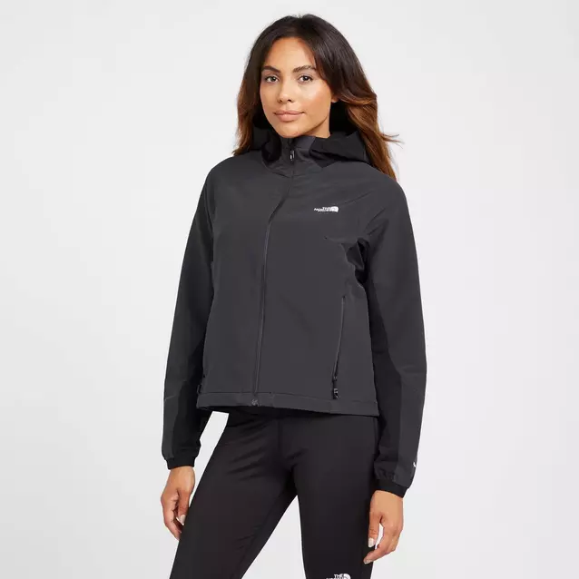 THE NORTH FACE WOMEN'S NOEMI SOFTSHELL HOODED authentic JACKET Black size LARGE