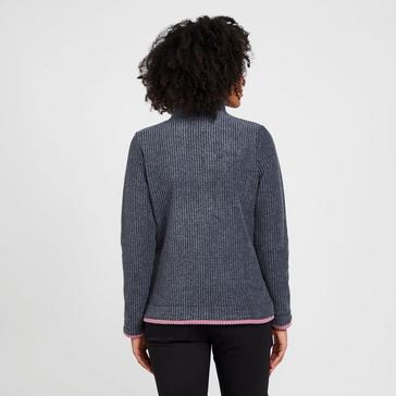 Navy Weird Fish Women's Lynda Grid Half Zip Grid Fleece