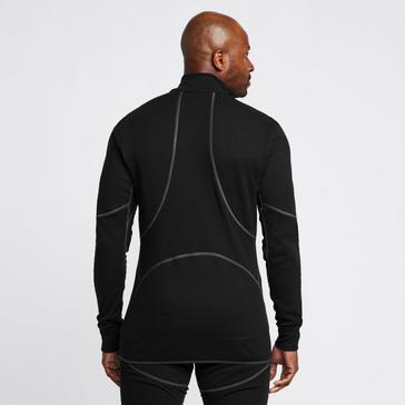 Black Odlo Men’s Active X-Warm Eco Crew Half Zip Baselayer
