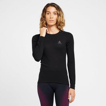 Black Odlo Women's Active X-Warm Eco Crew Baselayer