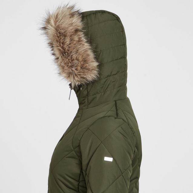 Women's fritha insulated quilted fur trimmed hooded parka online jacket