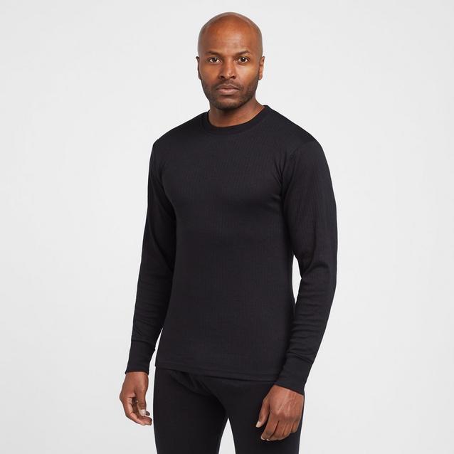 Mens black long sleeve hotsell crew neck t shirt