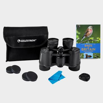 Black CELESTRON UpClose G2 7x35 Porro Prism Binocular Birder Kit
