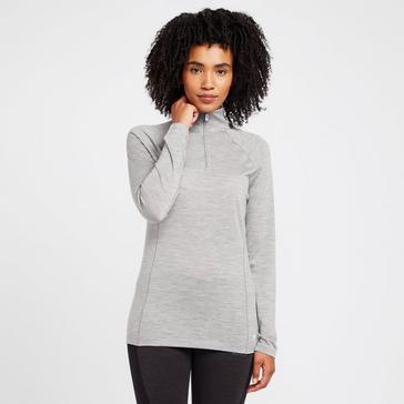 Light Grey Smartwool Women’s All Season Long Sleeve 1/4 Zip Baselayer