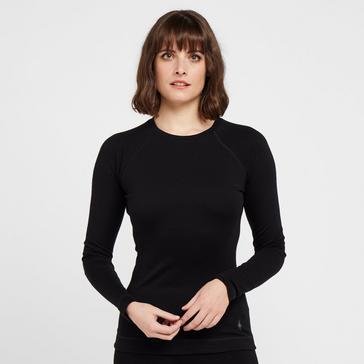 Black Smartwool Women’s Classic Crew Long Sleeve Baselayer Top