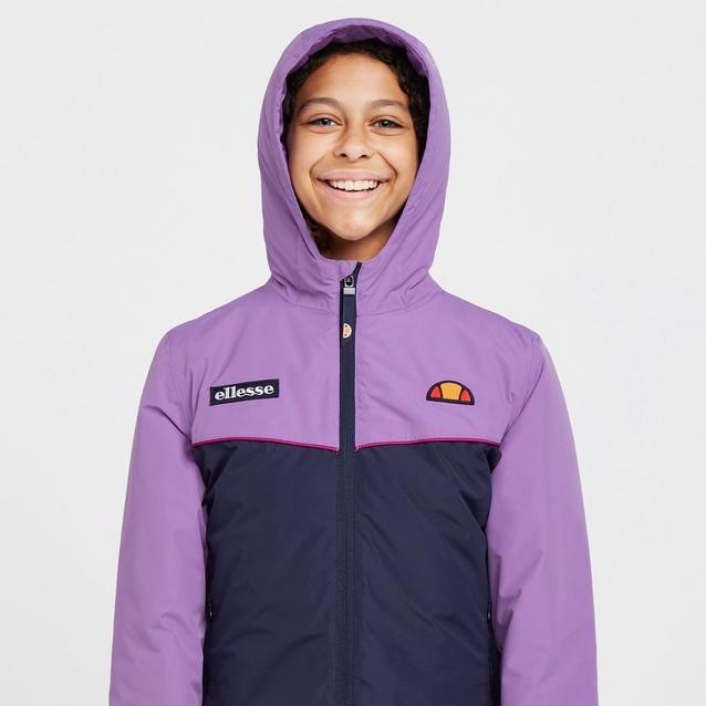 Purple Girls Winter Jacket with Polar Fleece Hood