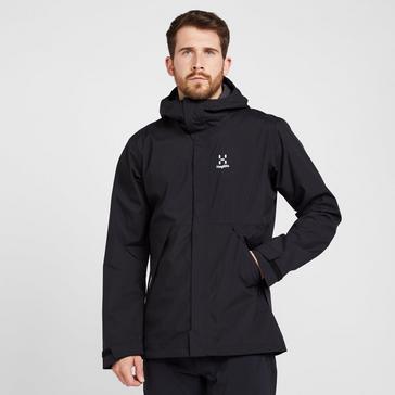 Black Haglofs Men's Tjarn Waterproof Jacket
