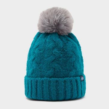 Turquoise Royal Scot Chunky Knit Bobble Hat Ocean Blue