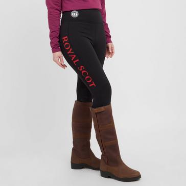 Black Royal Scot Knee Patch Riding Leggings