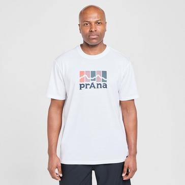 \White Prana Men’s Mountain Short Sleeve Tee