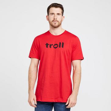 Red Troll Men’s Front Logo Tee in Red