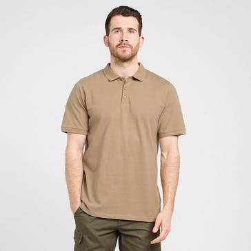 Beige One Earth Men’s Washed Polo Shirt