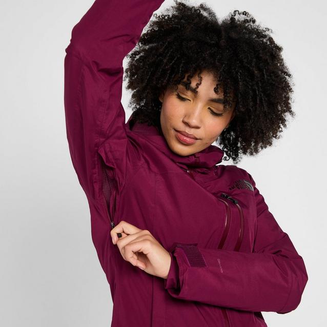 Burgundy north face store women's jacket