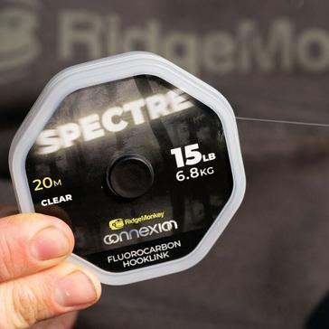 White RIDGEMONKEY Spectre Fluorocarbon Hooklink 15lb