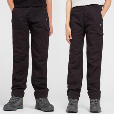 Black Craghoppers Kids’ Winter Lined Kiwi Cargo Trousers