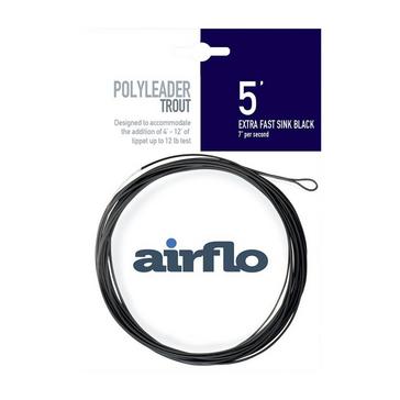 Black Airflo Polyleader 5’ Trout Extra Super Fast Sink