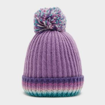 Purple Peter Storm Kids’ Striped Bobble Beanie Hat