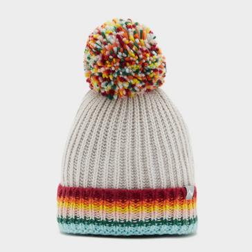 Cream Peter Storm Kids’ Striped Bobble Beanie Hat