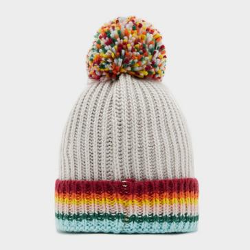 Cream Peter Storm Kids’ Striped Bobble Beanie Hat