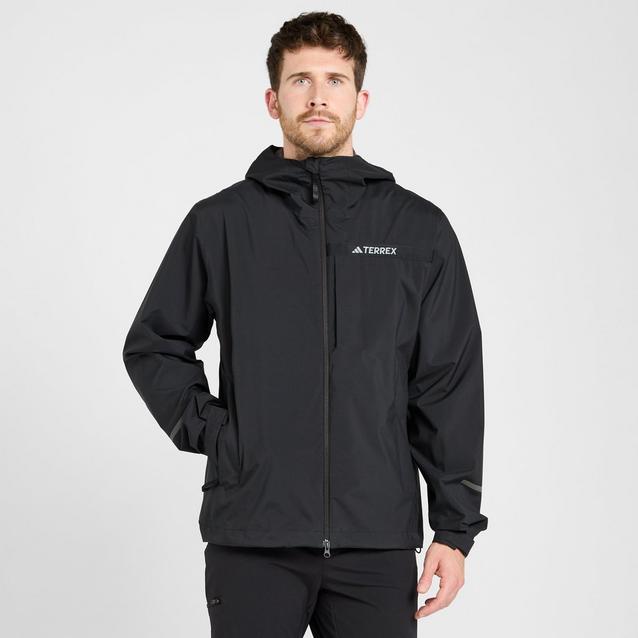 Adidas mens rain jacket hot sale black