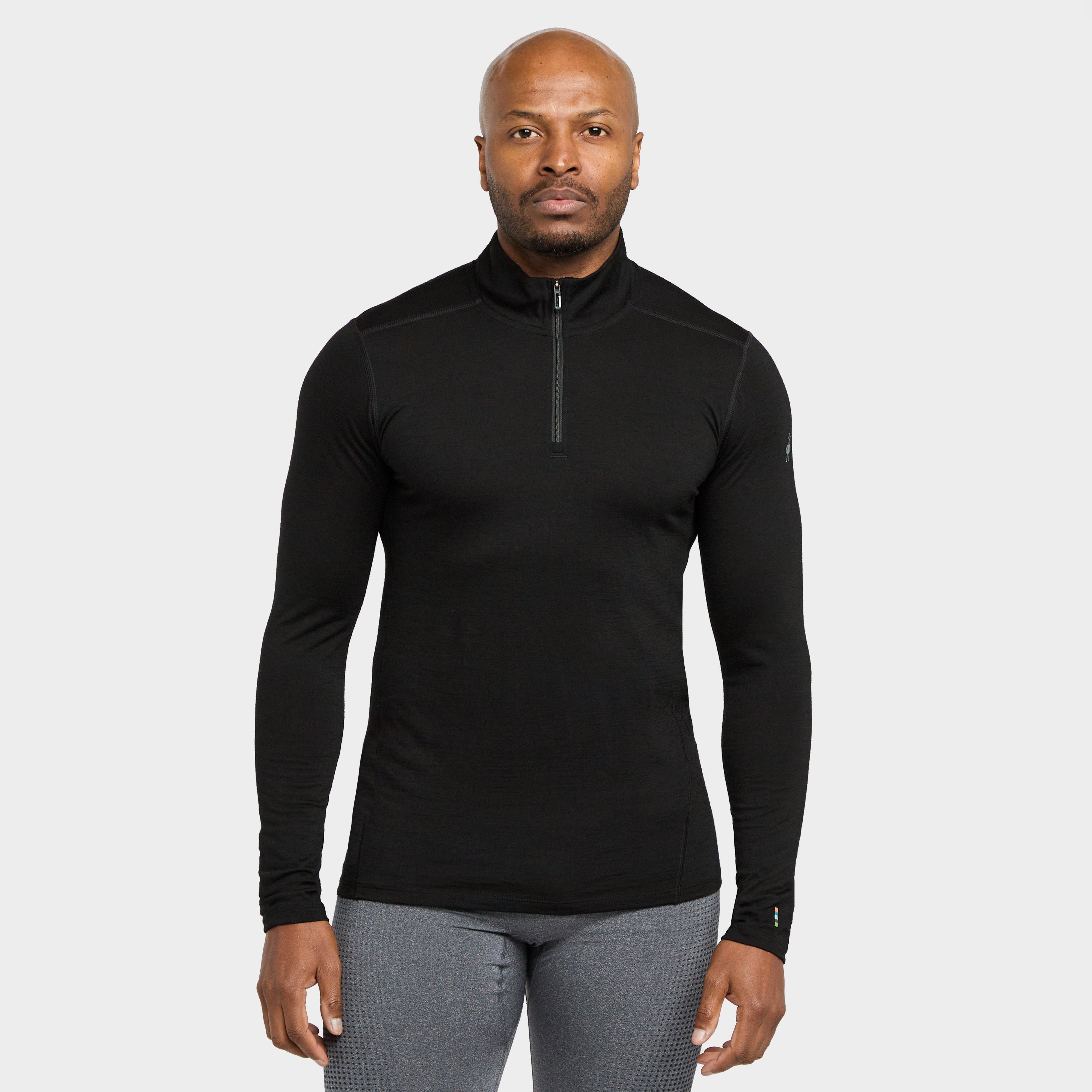 Men's Classic All-Season Merino Half-Zip Baselayer Top - Black, Black