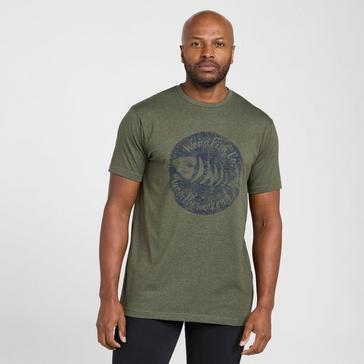 Green Weird Fish Men's Woodcut T-shirt