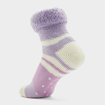 Purple Peter Storm Women's Thermal Heat Trap Slipper Socks 