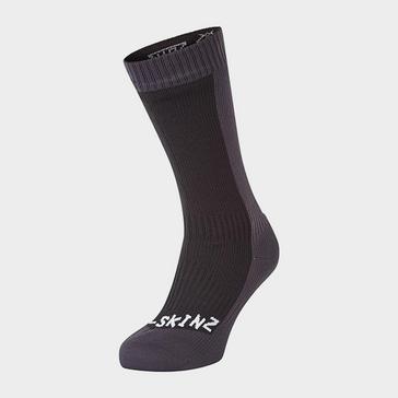 Black Sealskinz Unisex Startson Waterproof Mid Length Socks