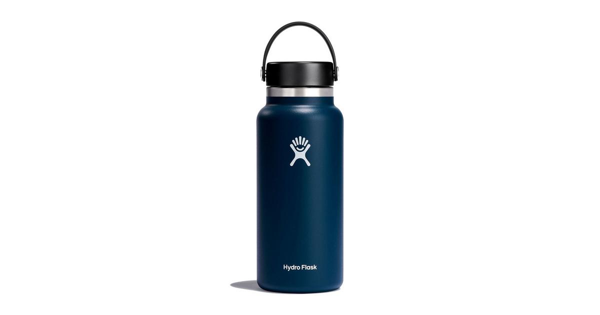 Hydro Flask Water Bottle 946 ml (32 oz), Stainless Steel & Vacuum  Insulated, Wide Mouth with Leak Proof Flex Cap, White + HYDRO FLASK  W32BTS001 Flex